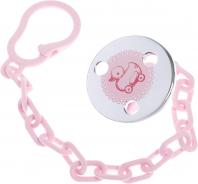Суавинекс цепочка для пустышки с зажимом розовый, игрушка 3800929