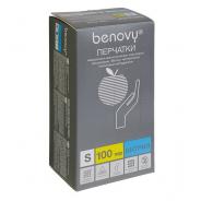 Бенови (Benovy) Перчатки нестерильные нитриловые текстур. 100 пар S